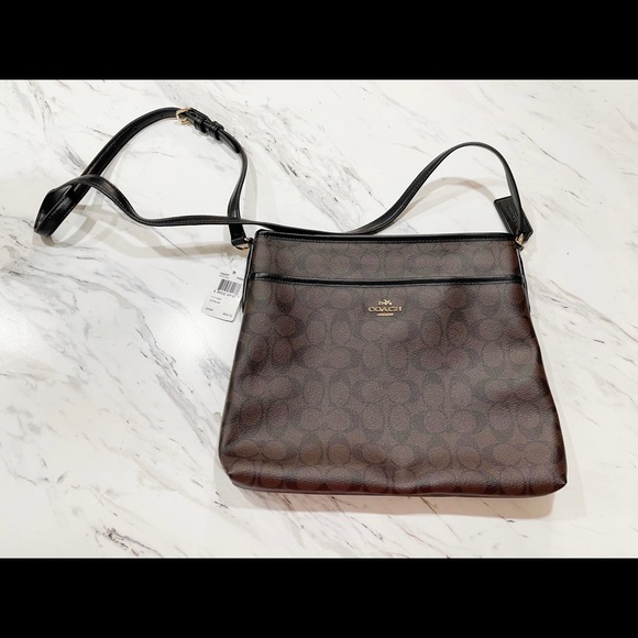 NWT Brown Leather Coach Crossbody Purse - Picture 9 of 14